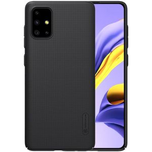 Voor Galaxy A71 NILLKIN Frosted Concave-convex Texture PC Case(Zwart)
