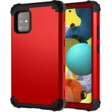 Voor Samsung Galaxy A71 5G PC + Siliconen Driedelige Shockproof Protection Case(Red)