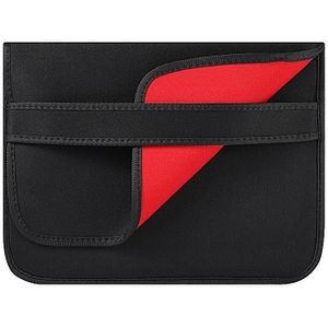 15 Inch Neopreen Laptop Voering Tas Horizontale Sectie Flap Clutch Bag(Zwart)