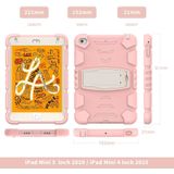 3-laags bescherming scherm frame + pc + siliconen schokbestendige combinatie geval met houder voor iPad mini 5 / 4 (Cherry Blossoms roze)
