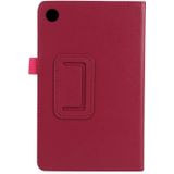Voor Lenovo Tab M7 Litchi textuur effen kleur horizontale flip lederen geval met houder en pen slot (rose rood)