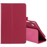 Voor Lenovo Tab M7 Litchi textuur effen kleur horizontale flip lederen geval met houder en pen slot (rose rood)