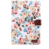 Bloem doek textuur PC horizontale Flip lederen beschermende case voor Galaxy tab S5e T720/T725  met houder & kaartsleuven & portemonnee & fotolijstjes (wit)