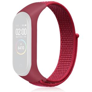 Voor Xiaomi Mi Band 5 Nylon Weave Vervanging Watchbands (China Red)