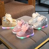 Cartoon kinderschoenen kleurrijke diamanten met LED-licht oplichtende babyschoenen  maat: 30