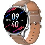 X5 1.32 inch rond scherm lederen band Smart Health Watch ondersteunt lichaamstemperatuurbewaking  ECG-bewaking  bloeddruk