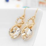 3 STKS/set vrouwen hartvormige Crystal Zircon Earring ketting sieraden set (wit)