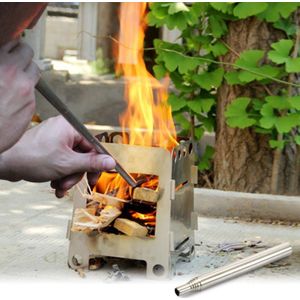 2 stks Outdoor Camping Fire tool RVS blazer picknick barbecue barbecue gereedschap intrekbare klap toorts  specificatie: 5 secties