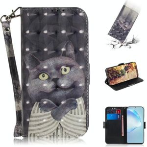 Voor Galaxy S20 Ultra 3D Formula Pattern Magnetic Attraction Horizontale Flip Lederen case met Lanyard  Support Holder & Card Slot & Wallet (Embrace The Cat)