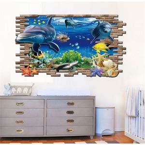 3D Onderwater Wereld Creatieve Mode Muur Stickers  Grootte: 60cm x 90cm