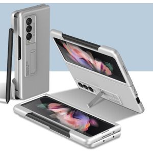 Voor Samsung Galaxy Z Fold3 5G GKK Ultra-Thin PC Telefoon Flip Case met Houder & Side Pen Slot