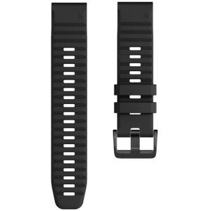 Voor Garmin fenix 6X 26mm Smart Watch Quick release Silicon polsband horlogeband (zwart)