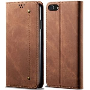 Voor iPhone 7 / 8 Denim Texture Casual Style Horizontal Flip Leather Case met Holder & Card Slots & Wallet(Brown)