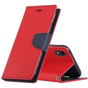 KWIK GOOSPERY FANCY dagboek horizontale Flip lederen case voor iPhone XR  met houder & kaartsleuven & portemonnee (rood)