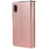 Voor iPhone X / XS Zipper Wallet Bag Horizontale Flip PU Lederen case met Holder & 9 Card Slots & Wallet & Lanyard & Photo Frame(Rose Gold)