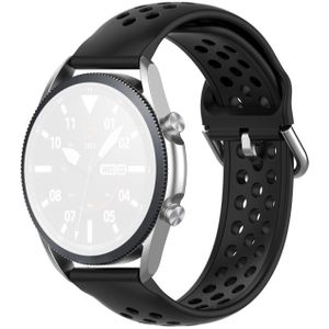 Voor Galaxy Watch 3 45mm Siliconen Sport Solid Color Strap  Maat: Gratis maat 22mm(Zwart)