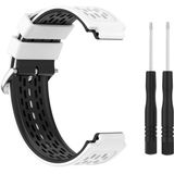 Voor Garmin Approach S2 / S4 tweekleurige siliconen vervangende riem horlogeband (wit zwart)