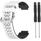 Voor Garmin Approach S2 / S4 tweekleurige siliconen vervangende riem horlogeband (wit zwart)