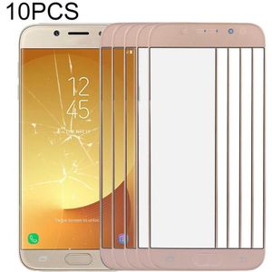 10 PCS front screen buiten glazen lens voor Samsung Galaxy J7 (2017) / J730 (goud)