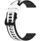 Voor Samsung Gear S3 Frontier 22 mm tweekleurige siliconen horlogeband (wit + zwart)