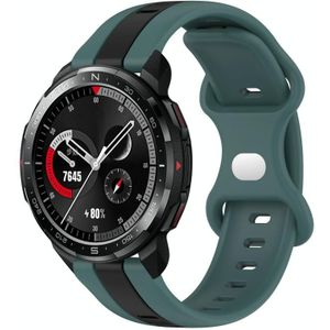 For Honor Watch GS Pro 20 mm vlindergesp tweekleurige siliconen horlogeband (groen + zwart)