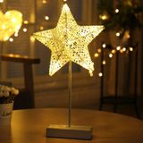 Star vorm rotan romantische vakantie LED licht met houder  Warm Fairy decoratieve Lamp nachtlampje voor Kerstmis  bruiloft  slaapkamer (Warm wit)