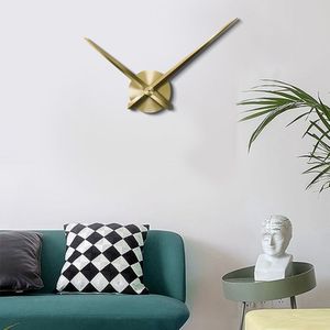 Creatieve DIY RVS Wandklok kantoor aan huis decoratie (goud)