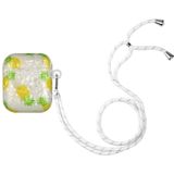 Voor AirPods 1/2 Painted Shell Textuur draadloze oortelefoonkoffer met lanyard