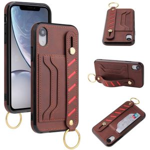 Polsband portemonnee lederen telefooncase voor iPhone XR