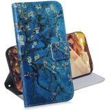 Abrikoos bloem patroon gekleurde tekening horizontale Flip lederen case voor Galaxy A70  met houder & card slots & portemonnee