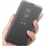 Voor Samsung Galaxy A52 5G / 4G vergulde spiegel horizontale flip lederen hoesje met houder (zwart)