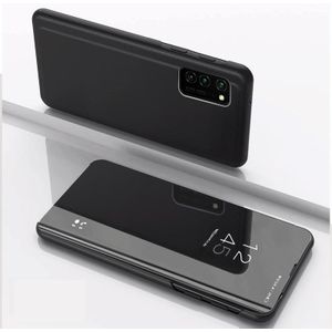 Voor Samsung Galaxy A52 5G / 4G vergulde spiegel horizontale flip lederen hoesje met houder (zwart)