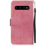 Multifunctionele horizontale Flip retro lederen draagtas met kaartsleuf & houder voor Galaxy S10 PLUS (roze)