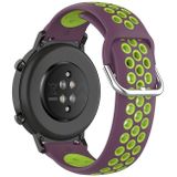 Voor Huawei Watch GT2 42MM 20mm Clasp Two Color Sport Polsband Watchband (Paars + Groen)