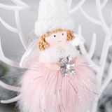 3 PCS Kerstversiering Pluche Girl Angel Hanger Kerstboom Hanger Gift  Style: Five Star Angel (Roze)