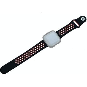 Voor Fitbit versa 3 tweekleurige siliconenvervangingriem horlogeband (zwart rood)
