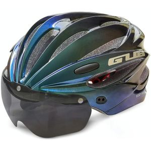 GUB K80 PLUS Fietshelm met vizier en bril (gradint blauw)