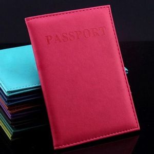 Kunstleer reizen paspoort cover (Rose Red)