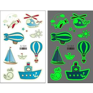 20 stks Waterdichte kinderen Lichtgevende Cartoon Transport Auto Tattoo Sticker (EI-264)