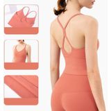 Sexy Kleine Sling Nude Drop Beauty Back Fitness Yoga Vest (Kleur: Roze Paars Maat:S)