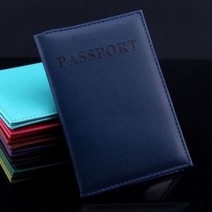 Kunstleer reizen paspoort cover (Deep Blue)