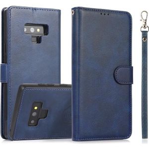 For Samsung Galaxy Note9 Calf Texture 2 in 1 Detachable Magnetic Back Cover Horizontal Flip Leather Case with Holder & Card Slots & Wallet & Photo Frame(Blue)
