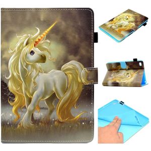 Voor iPad Mini 1 / 2 / 3 / 4 / 5 Painted Horizontal Flat Leather Case met Sleep Functie & Card Slot & Buckle Anti-slip Strip & Wallet(Unicorn)