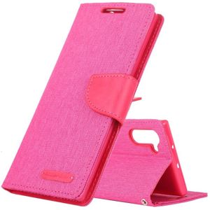 KWIK GOOSPERY JELLY canvas textuur horizontale Flip lederen draagtas met kaartsleuven & portemonnee & houder voor Galaxy Note 10 (roze)