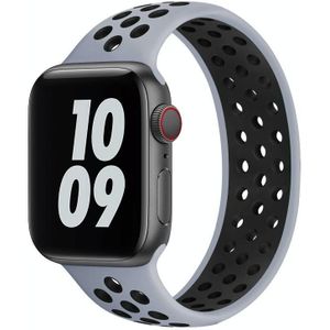 Elastic Siliconen Watchband Voor Apple Watch Series 6 & SE & 5 & 4 44mm / 3 & 2 & 1 42mm  Lengte:160mm(Grijs Zwart)