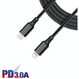 PD 18W USB-C / Type-C tot 8 Pin Nylon gevlochten datakabel is geschikt voor iPhone-serie / iPad-serie  lengte: 1 m (zwart)