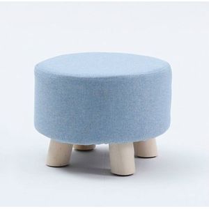 Mode creatieve kleine kruk woonkamer Home massief houten kleine stoel (blauw)