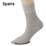 5 paar katoenen slappe sokken Mid-tube sokken dunne sokken met wijde mond voor heren  maat: gemiddeld 37-43 (ondiep grijs)