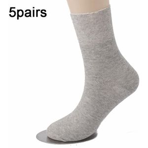 5 paar katoenen slappe sokken Mid-tube sokken dunne sokken met wijde mond voor heren  maat: gemiddeld 37-43 (ondiep grijs)