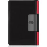 Voor Lenovo Yoga Smart Tab Custer Texture Horizontal Flip Lederen Behuizing met twee opvouwbare houder (rood)